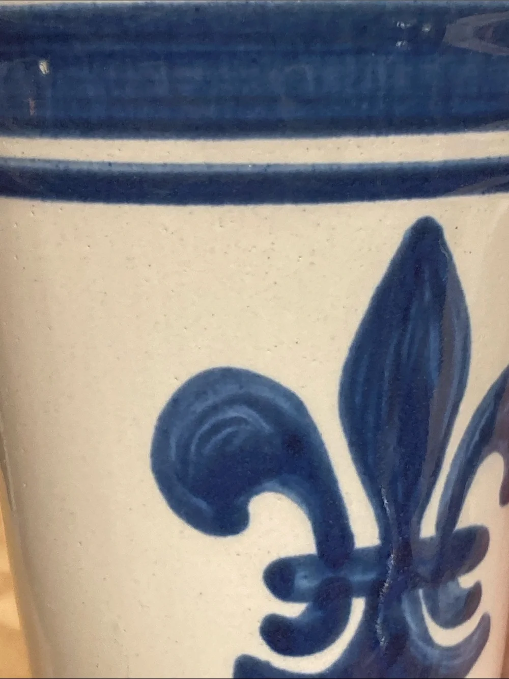Mint Julep Cups Set of 2 Louisville Stoneware Blue Fleur de Lis Kentucky Pottery
